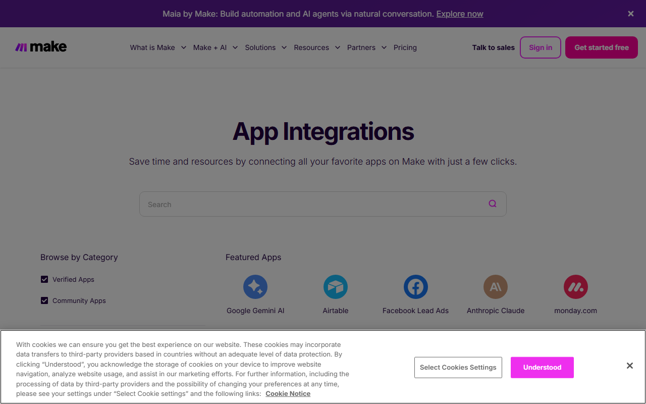 Make integrations directory page
