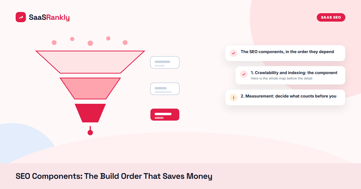 SEO Components: The Build Order That Saves Money