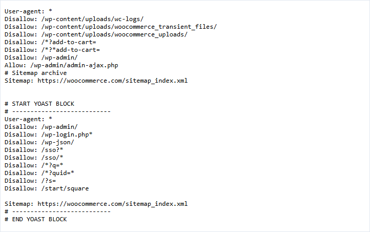 WooCommerce.com robots.txt blocking add-to-cart parameter URLs