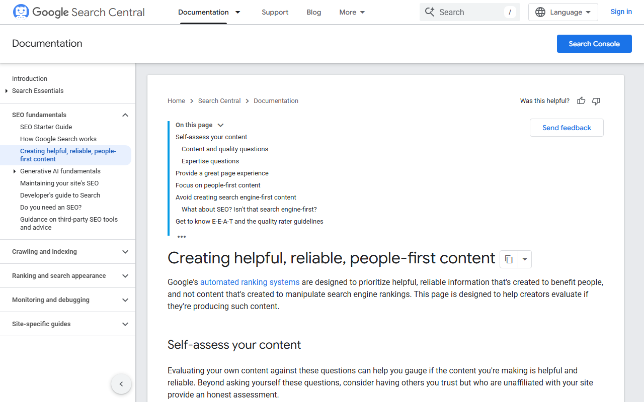 Google Search Central guidance on people-first content, the standard behind good SEO writing
