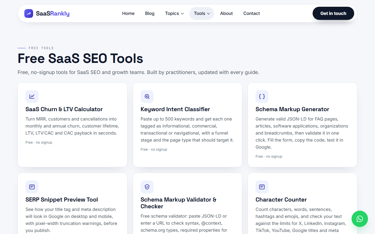 free semrush alternatives: SaaS Rankly tools