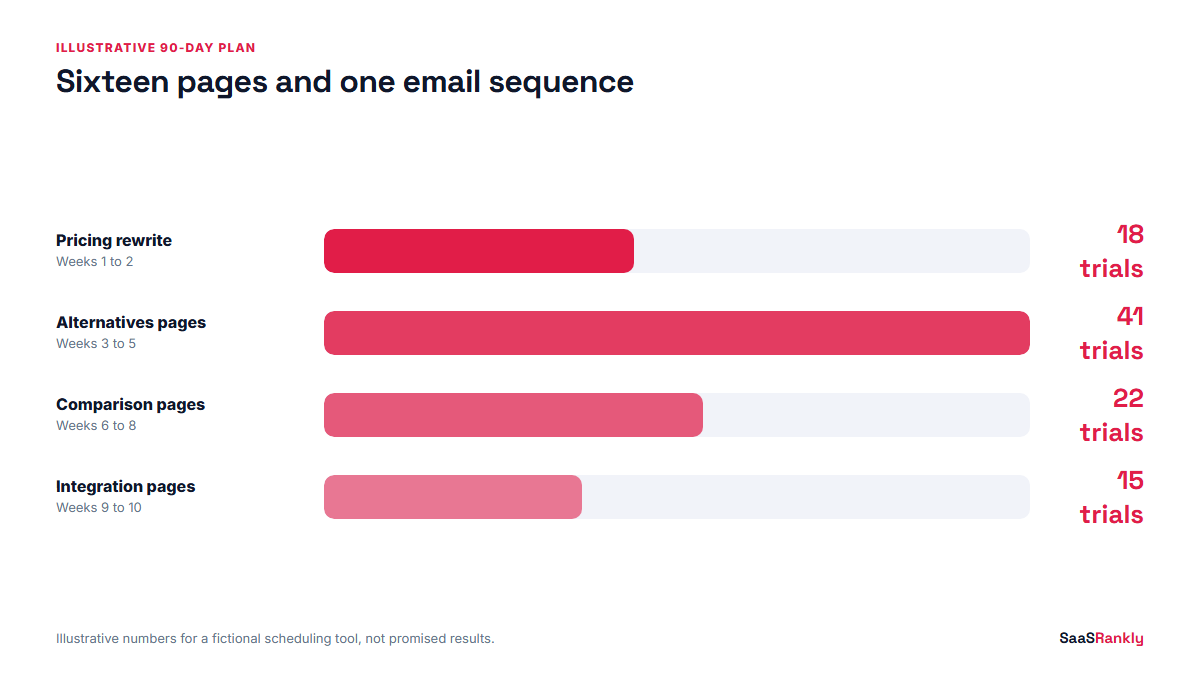 Illustrative 90-day lower funnel marketing plan